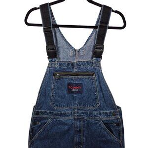 Tommy Hilfiger Overalls Mens M Blue Denim Bib Carpenter Straps Hip Hop Y2K 90s